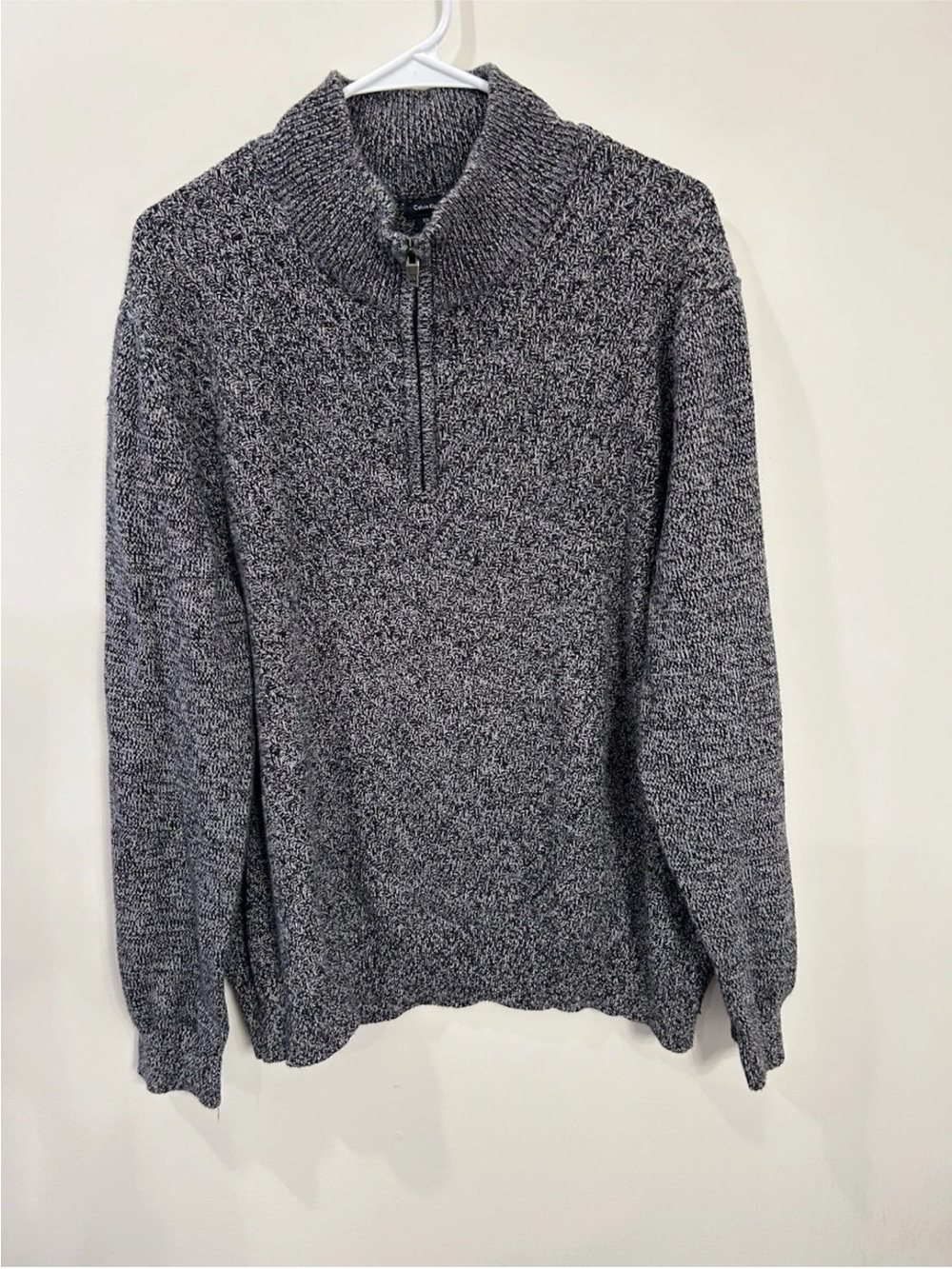 Calvin Klein Men's Gray Quarter-Zip Knit Sweater XL